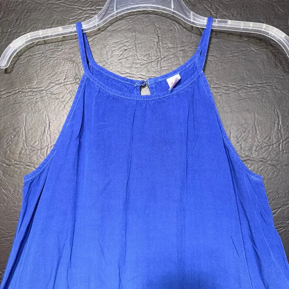 Justice Girls Summer Sundress Sleeveless Halter Top Ombre Blue White Size 18
